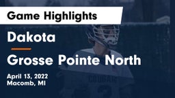 Dakota  vs Grosse Pointe North  Game Highlights - April 13, 2022