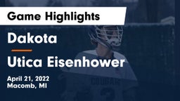 Dakota  vs Utica Eisenhower  Game Highlights - April 21, 2022