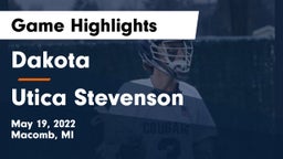 Dakota  vs Utica Stevenson  Game Highlights - May 19, 2022