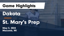 Dakota  vs St. Mary's Prep Game Highlights - May 3, 2024