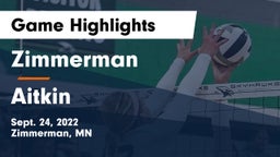 Zimmerman  vs Aitkin  Game Highlights - Sept. 24, 2022
