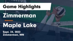 Zimmerman  vs Maple Lake  Game Highlights - Sept. 24, 2022