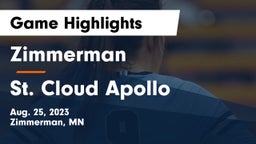 Zimmerman  vs St. Cloud Apollo  Game Highlights - Aug. 25, 2023