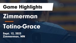 Zimmerman  vs Totino-Grace  Game Highlights - Sept. 12, 2023