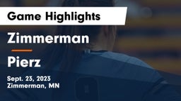 Zimmerman  vs Pierz  Game Highlights - Sept. 23, 2023