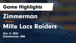Zimmerman  vs Mille Lacs Raiders Game Highlights - Oct. 9, 2023