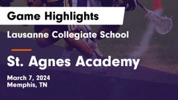 Lausanne Collegiate School vs St. Agnes Academy Game Highlights - March 7, 2024