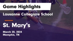 Lausanne Collegiate School vs St. Mary's  Game Highlights - March 20, 2024