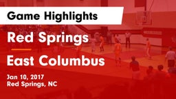 Red Springs  vs East Columbus Game Highlights - Jan 10, 2017
