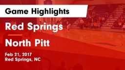 Red Springs  vs North Pitt  Game Highlights - Feb 21, 2017