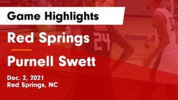 Red Springs  vs Purnell Swett  Game Highlights - Dec. 2, 2021