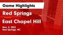 Red Springs  vs East Chapel Hill  Game Highlights - Nov. 5, 2023