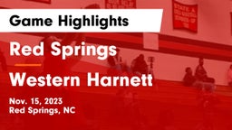 Red Springs  vs Western Harnett  Game Highlights - Nov. 15, 2023