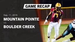 Recap: Mountain Pointe  vs. Boulder Creek  2015