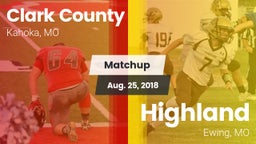 Matchup: Clark County High vs. Highland  2018