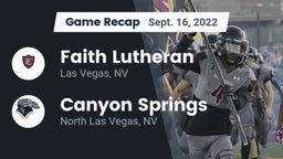 Recap: Faith Lutheran  vs. Canyon Springs  2022