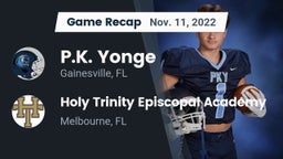 Recap: P.K. Yonge  vs. Holy Trinity Episcopal Academy 2022