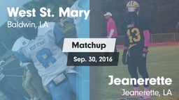 Matchup: West St. Mary High vs. Jeanerette  2016