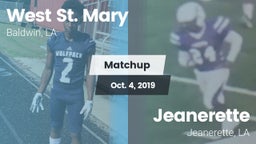 Matchup: West St. Mary High vs. Jeanerette  2019