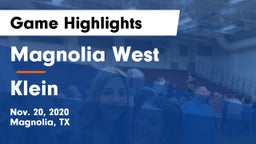 Magnolia West  vs Klein  Game Highlights - Nov. 20, 2020
