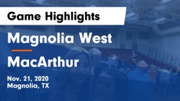 Magnolia West  vs MacArthur  Game Highlights - Nov. 21, 2020