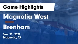 Magnolia West  vs Brenham  Game Highlights - Jan. 29, 2021