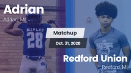 Matchup: Adrian  vs. Redford Union  2020