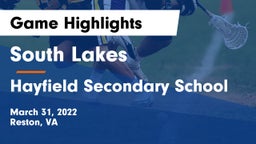 South Lakes  vs Hayfield Secondary School Game Highlights - March 31, 2022