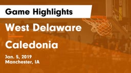 West Delaware  vs Caledonia  Game Highlights - Jan. 5, 2019