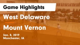 West Delaware  vs Mount Vernon  Game Highlights - Jan. 8, 2019