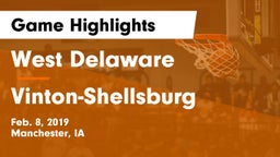 West Delaware  vs Vinton-Shellsburg  Game Highlights - Feb. 8, 2019
