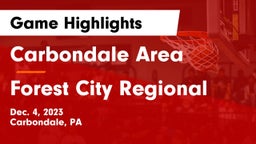 Carbondale Area  vs Forest City Regional Game Highlights - Dec. 4, 2023