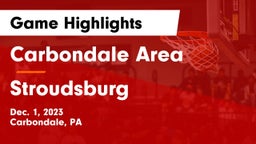 Carbondale Area  vs Stroudsburg  Game Highlights - Dec. 1, 2023