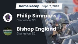Recap: Philip Simmons  vs. Bishop England  2018