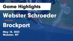 Webster Schroeder  vs Brockport  Game Highlights - May 18, 2022