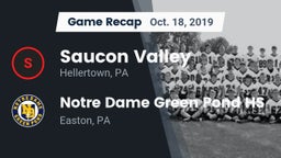 Recap: Saucon Valley  vs. Notre Dame Green Pond HS 2019