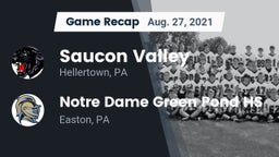 Recap: Saucon Valley  vs. Notre Dame Green Pond HS 2021