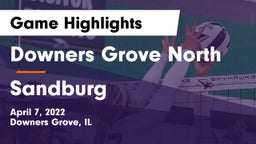 Downers Grove North vs Sandburg  Game Highlights - April 7, 2022