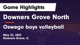 Downers Grove North  vs Oswego boys volleyball Game Highlights - May 23, 2023