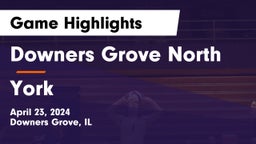 Downers Grove North  vs York  Game Highlights - April 23, 2024