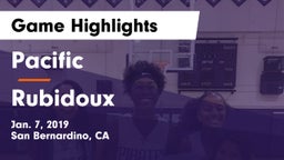 Pacific  vs Rubidoux  Game Highlights - Jan. 7, 2019