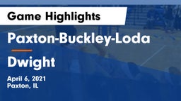 Paxton-Buckley-Loda  vs Dwight Game Highlights - April 6, 2021