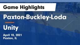 Paxton-Buckley-Loda  vs Unity  Game Highlights - April 10, 2021