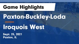 Paxton-Buckley-Loda  vs Iroquois West Game Highlights - Sept. 25, 2021