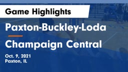 Paxton-Buckley-Loda  vs Champaign Central  Game Highlights - Oct. 9, 2021