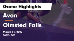Avon  vs Olmsted Falls  Game Highlights - March 31, 2022