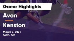 Avon  vs Kenston  Game Highlights - March 7, 2021