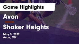 Avon  vs Shaker Heights  Game Highlights - May 5, 2022