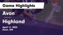 Avon  vs Highland  Game Highlights - April 11, 2024
