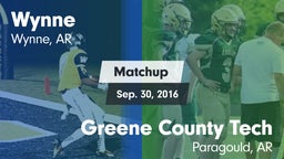 Matchup: Wynne  vs. Greene County Tech  2016